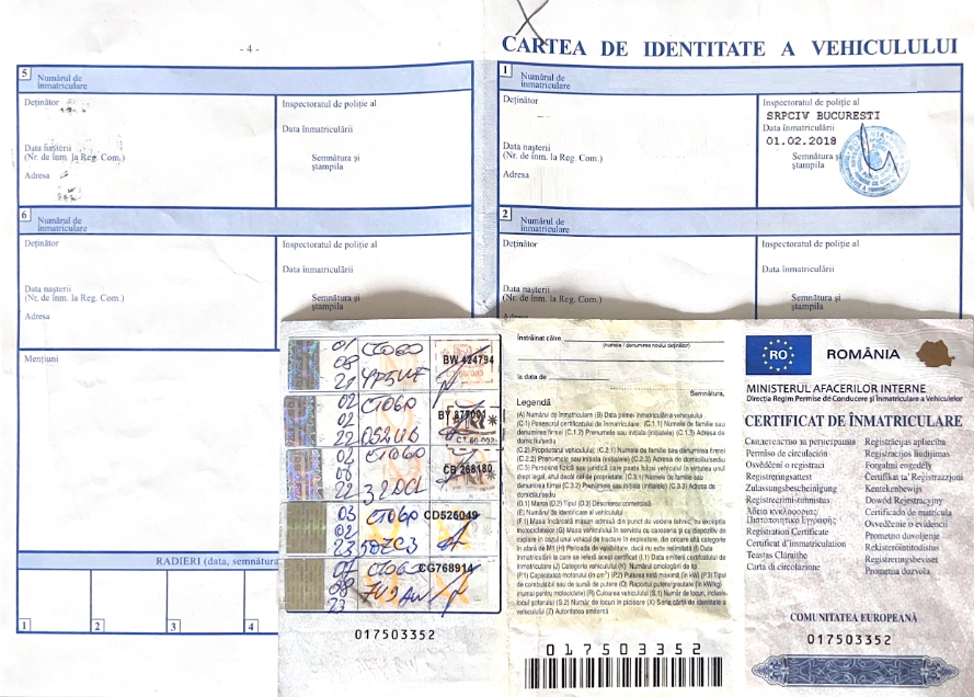 Carte de Identitate Vehicul - CIV