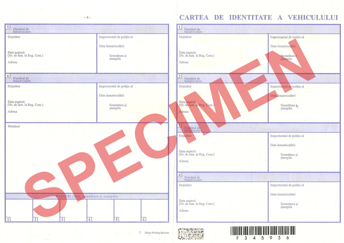 Cartea de Identitate a Vehiculului (CIV)