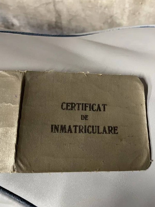 Certificat de Înmatriculare - Talon Anii 1960